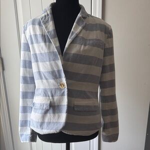 Merona Blue and White Striped Blazer